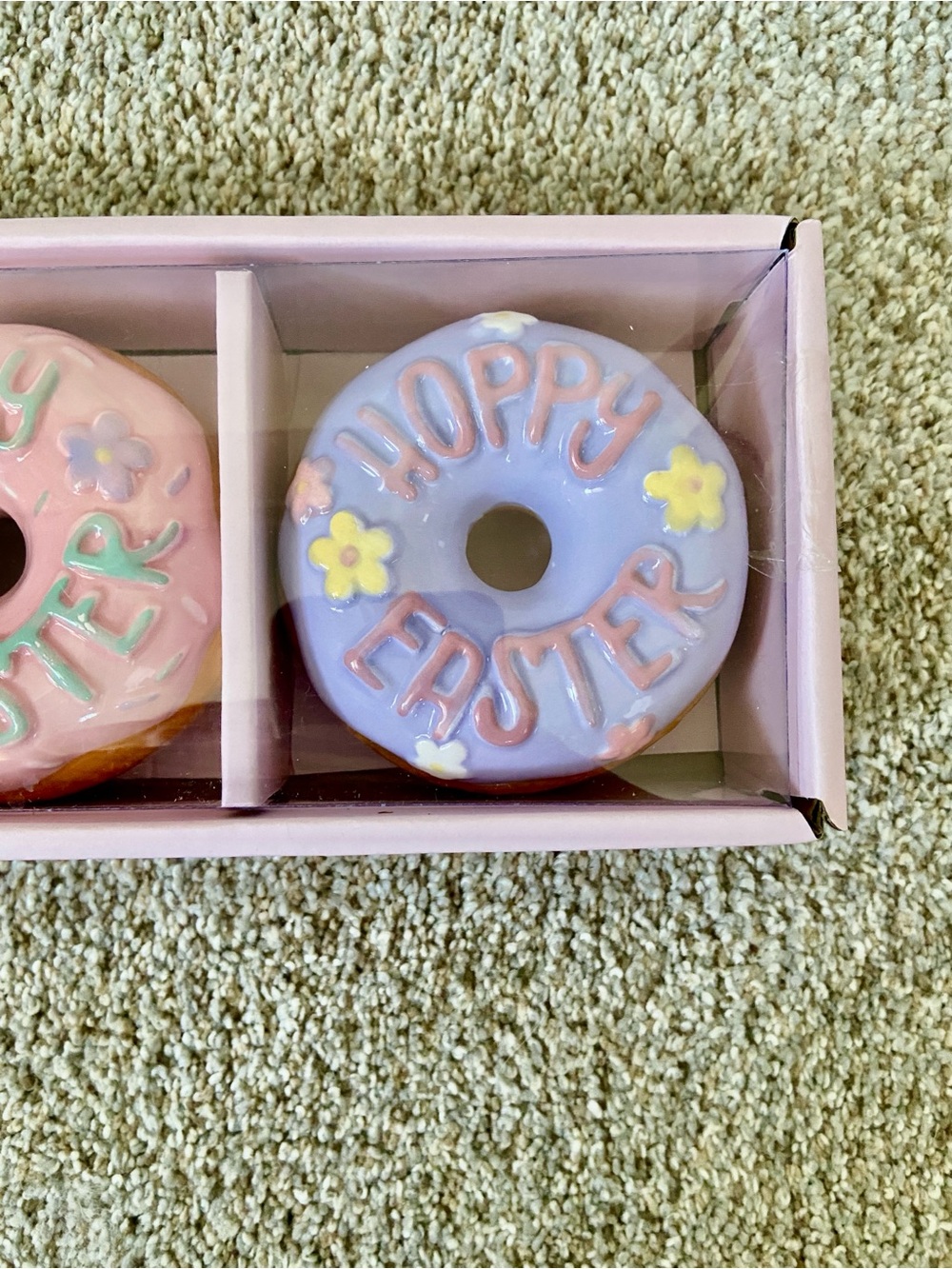 NWT Cupcakes & Cashmere Set of 3 Ceramic Decor Easter Spring Donuts - Picture 4 of 10